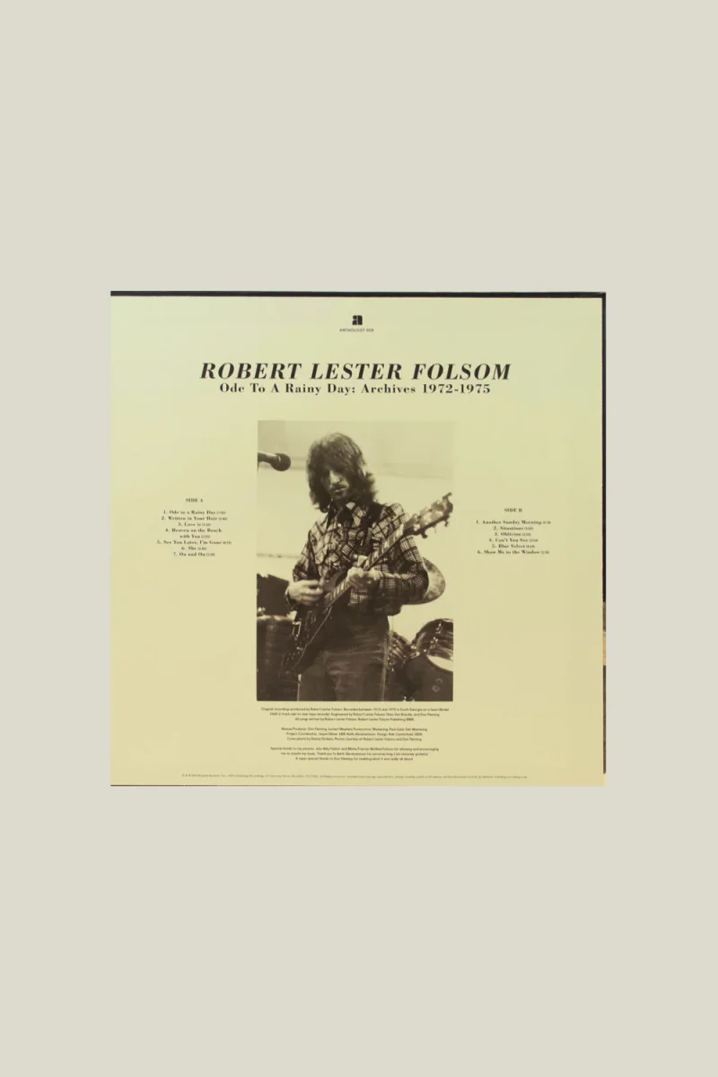 Robert Lester Folsom - Ode To A Rainy Day, Archives 1972-1975 LP – Image 3